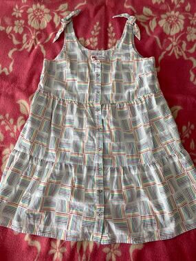 Target Sundress Rainbow clock shoulder strap SZ L cotton/linen